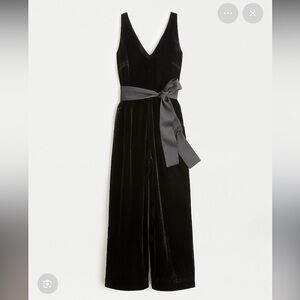 J.Crew Black Velvet Wide Leg Jumpsuit